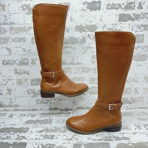 Gentle Souls Boots Womens Size 8M Brown Leather Brimley Knee High Riding Zip